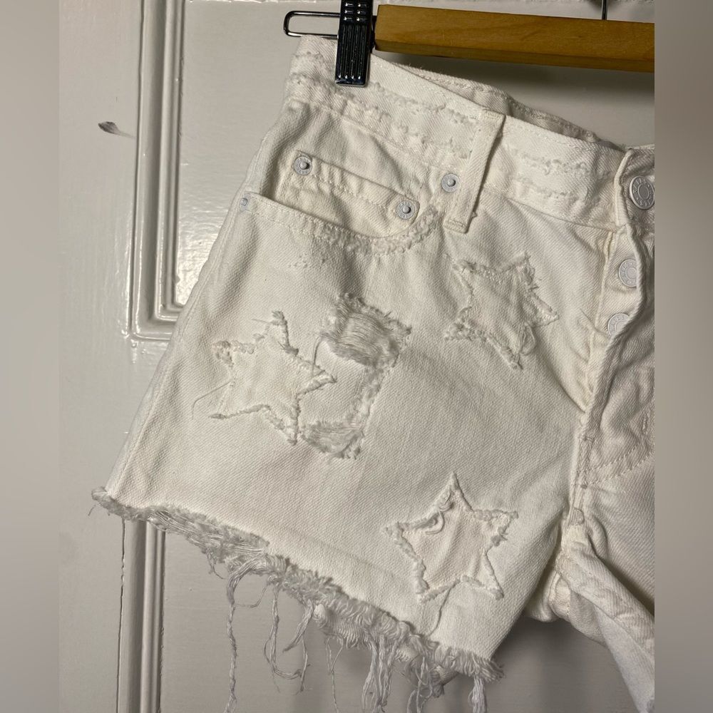 Rails Logan Star Pattern Distressed Denim Shorts … - image 6